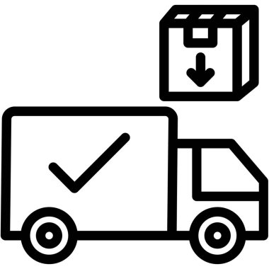 kamyon simgesi, basit vektör illüstrasyon tasarımı