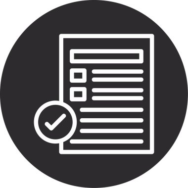 Kontrol listesi simgesi, vektör illüstrasyonu