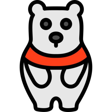 kutup ayısı web simgesi, basit vektör illüstrasyonu