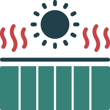 sıcak hava soğuk ikonu düz stil