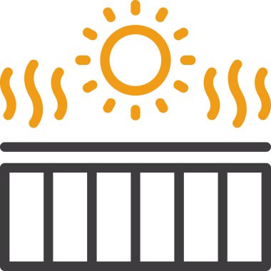 Yaz güneşi simgesi düz stil