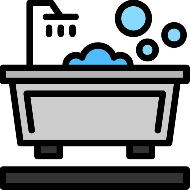 Banyo küveti ikonu - ana hatlarıyla doldurulmuş -