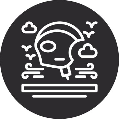 Sakallı bir kafatasının vektör çizimi