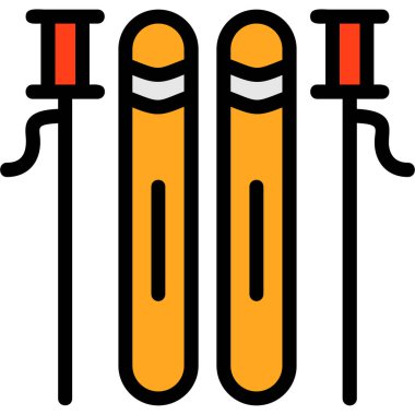Yapı vinci simgesi renk ana hatları vektörü
