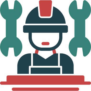 işçi simgesi, vektör illüstrasyonu