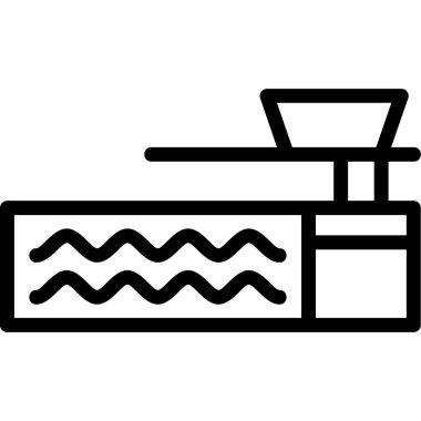 Banyo havlusu ikon vektörü. Banyo havlusu işareti. izole edilmiş çizgi simgesi siyah illüstrasyon