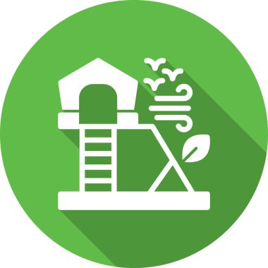 Bir fabrika binası simgesinin vektör çizimi