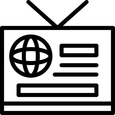 Televizyonda. Web simgesi vektör illüstrasyonu