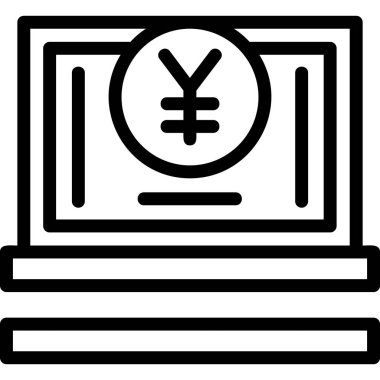 yen para vektör çizgisi simgesi