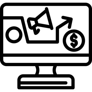 bilgisayar izleme simgesi, vektör illüstrasyonu