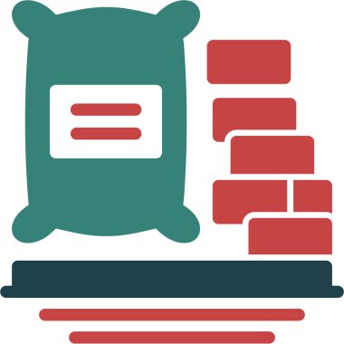 tuğla bina simgesi, vektör illüstrasyonu