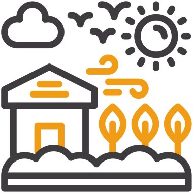 Bina. Web simgesi basit illüstrasyon