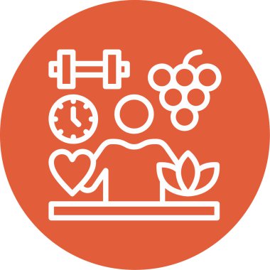 Sağlıklı bir yaşam tarzı simgesinin vektör çizimi