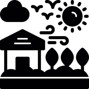 Bir bahçe simgesinin vektör illüstrasyonu