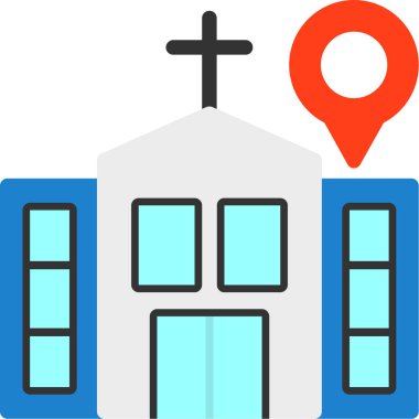 Bina. Web simgesi basit illüstrasyon