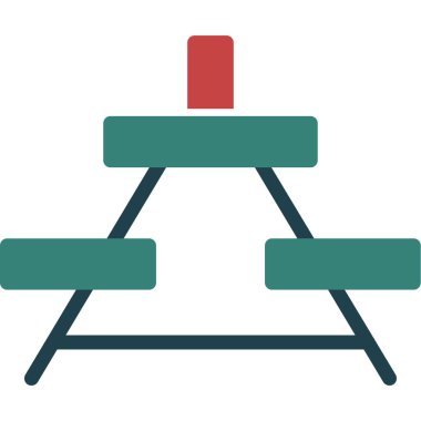 Kırmızı ve beyaz simgenin vektör illüstrasyonu