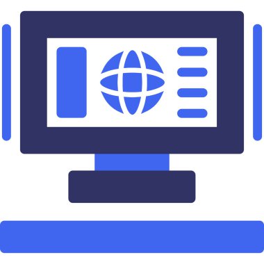 İnternet web simgesi, basit vektör illüstrasyonu