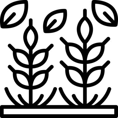 Tarım tarım buğday ikonu ana hatlar biçiminde