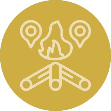 Bir ateş simgesinin vektör illüstrasyonu