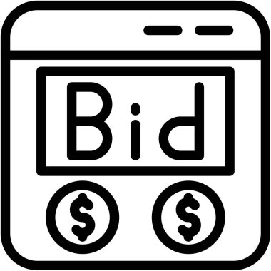Açık arttırma. Web simgesi basit illüstrasyon