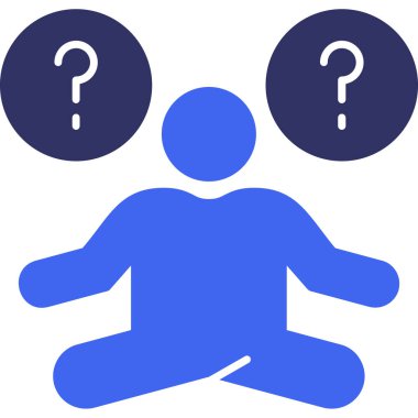 Vektör çizimi, soru işareti olan adam