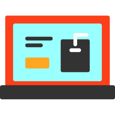 Bilgisayar. Web simgesi basit illüstrasyon