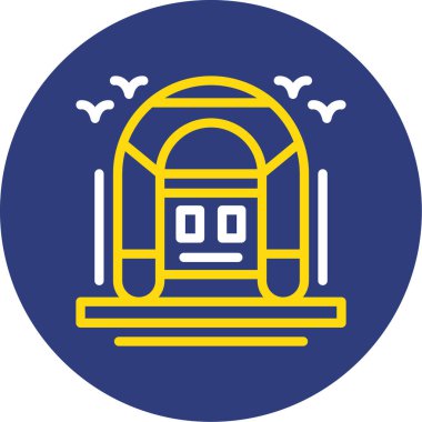 Tren istasyonu. Basit resimleme