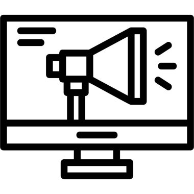 Konuşmacı. Web simgesi basit illüstrasyon