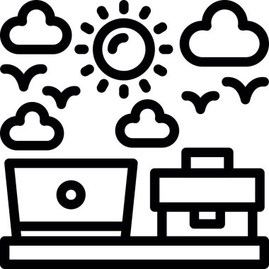 Ana hatlar biçiminde bulut hesaplama depolama simgesi