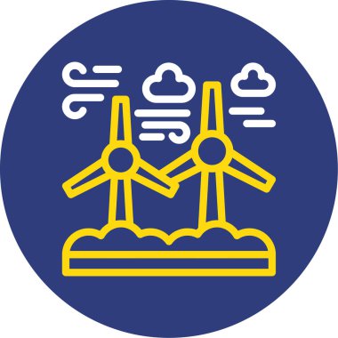 Rüzgar türbini simgesinin vektör çizimi