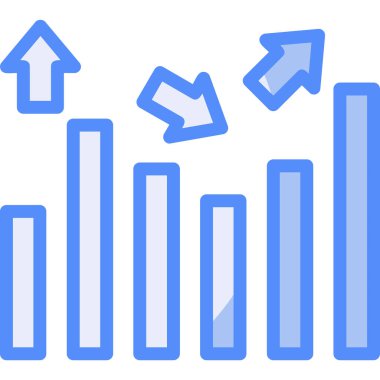 çubuk eğilimi simgesi doldurulmuş dış hat biçiminde