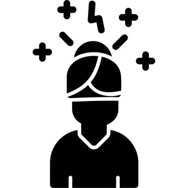 Beyni olan adam. Basit resimleme