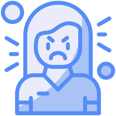 Kızgın yüz ikonu. insan yüzü vektör simgesinin ana hatları düz izole edilmiş