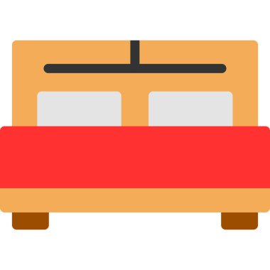 Yatak odası. Web simgesi basit illüstrasyon