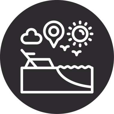 Harita simgesi olan bir haritanın vektör çizimi