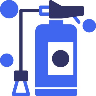 Mavi ve siyah bir ikonun vektör çizimi. Bir şişe sıvı.