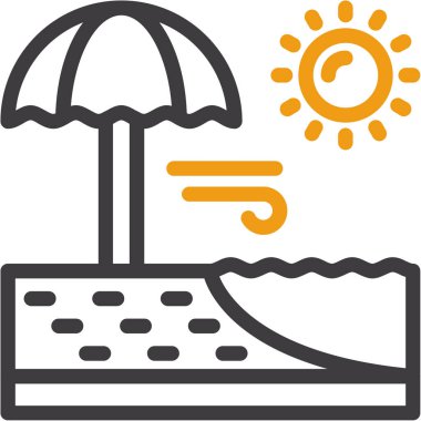 Plaj yaz tatili simgesi.