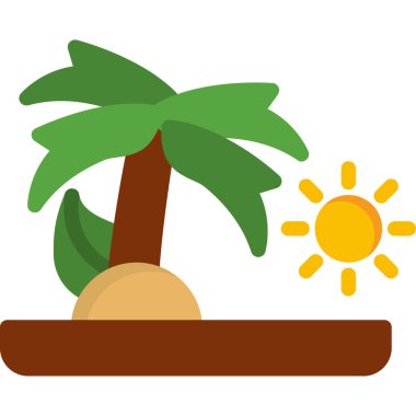 Palmiye ağaçları ve yaz ikonu.