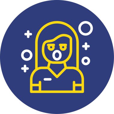 Kadın. Web simgesi basit illüstrasyon