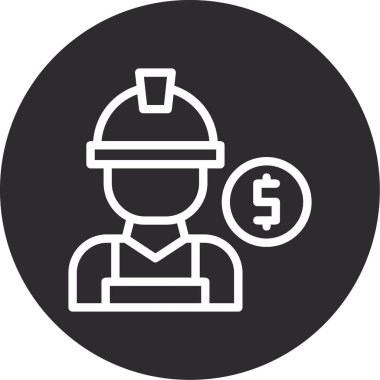 İş miğferi simgesi. vektör tasarımı