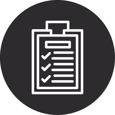 Soyut arkaplan, vektör illüstrasyonunda kontrol listesi simgesi izole edildi