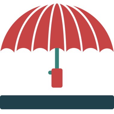 Şemsiye. Web simgesi basit illüstrasyon