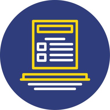 Dizüstü bilgisayar simgesi vektör çizimi