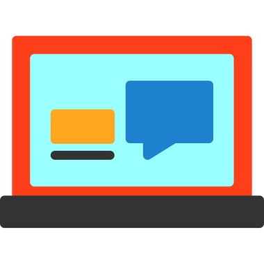 Sohbet baloncuklu laptop. vektör çizimi tasarımı