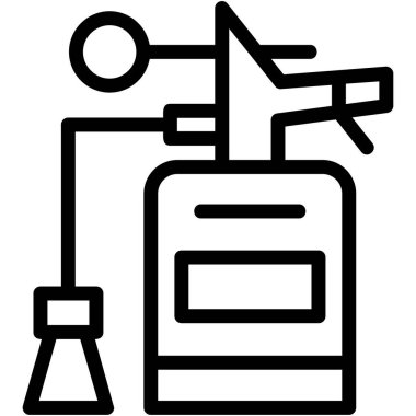 Test tüpü simgesiyle laboratuvar şişesi, vektör illüstrasyonu