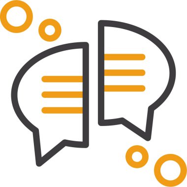 Sohbet ileti simgesi, vektör illüstrasyonu