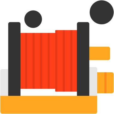 Yangın hortumu makarası kabinesi Düz Simge, Vektör Resimleri