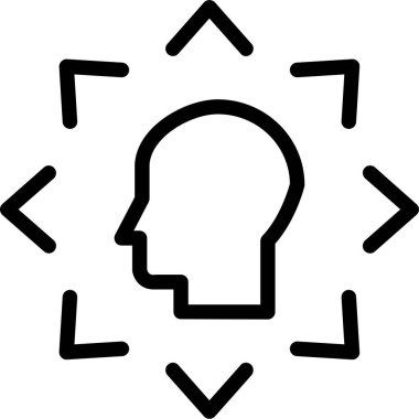 baş düşünme simgesi, vektör illüstrasyonu