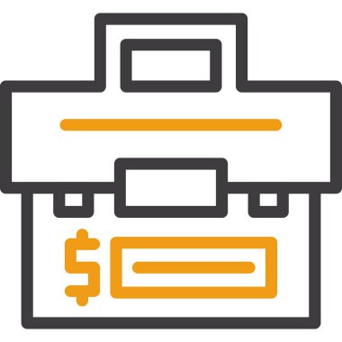 Para kutusu düz simgesi