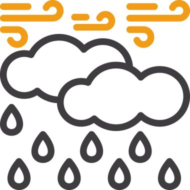 Yağmurlu gün simgesi modayı izole eder